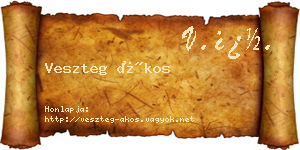 Veszteg Ákos névjegykártya