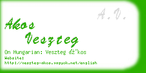 akos veszteg business card